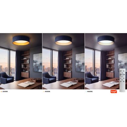 Brilagi - Plafoniera dimmerabile LED VELVET SMARTIX LED/24W/230V 3000-6000K Ø 45 cm blu/oro Wi-Fi Tuya Beacon + telecomando