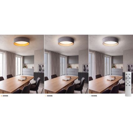 Brilagi - Plafoniera LED dimmerabile VELVET SMART VARI LED/36W/230V 3000-6500K Ø 55 cm grigio/oro + telecomando