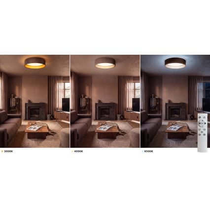 Brilagi - Plafoniera LED dimmerabile VELVET SMART VARI LED/36W/230V 3000-6500K Ø 55 cm marrone/oro + telecomando