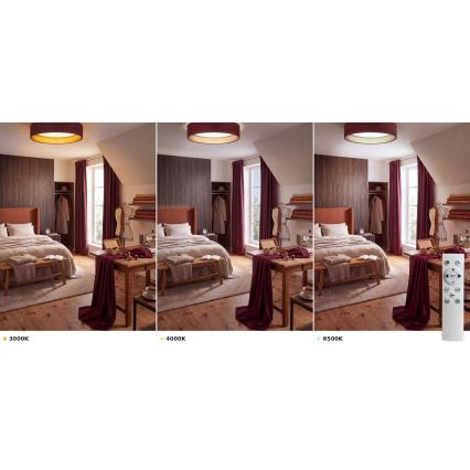 Brilagi - Plafoniera dimmerabile a LED VELVET SMART VARI LED/36W/230V 3000-6500K Ø 55 cm bordeaux/oro + telecomando