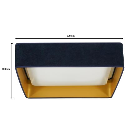 Brilagi - Plafoniera LED dimmerabile VELVET SQUARE SMART LED/36W/230V 60x60 cm 2700-6500K Wi-Fi Tuya + telecomando blu scuro