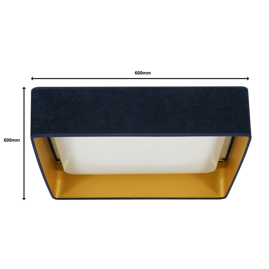 Brilagi - Plafoniera LED dimmerabile VELVET SQUARE SMART LED/36W/230V 60x60 cm 2700-6500K Wi-Fi Tuya + telecomando blu scuro