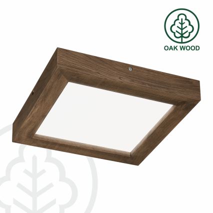 Brilagi - Lampada da soffitto dimmerabile per bagno WOODY FRAME LED/24W/230V rovere noce 30x30 cm 3000-6000K IP44 + telecomando