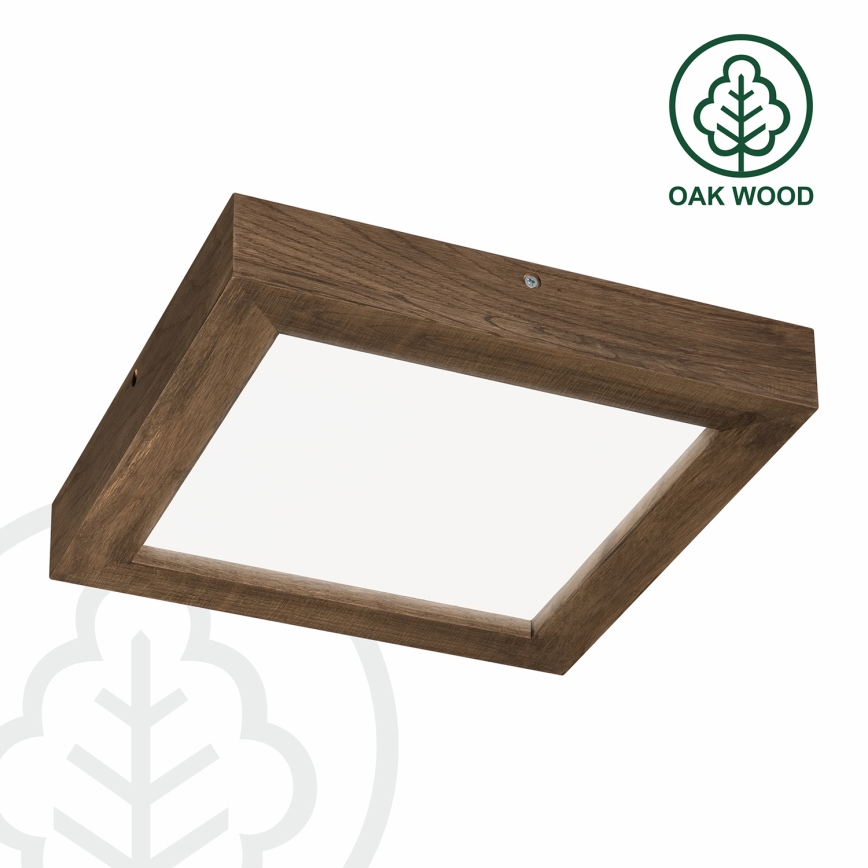 Brilagi - Lampada da soffitto dimmerabile per bagno WOODY FRAME LED/24W/230V rovere noce 30x30 cm 3000-6000K IP44 + telecomando