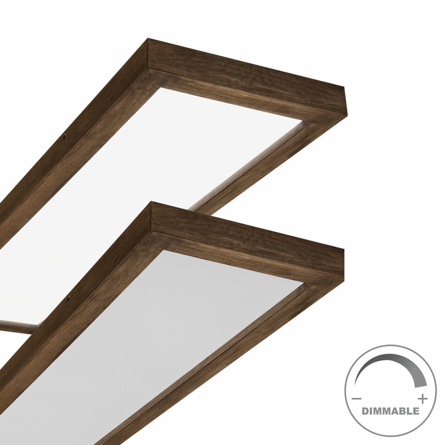 Brilagi - Lampada da soffitto dimmerabile per bagno WOODY FRAME LED/50W/230V rovere noce 120x30 cm 3000-6000K IP44 + telecomando