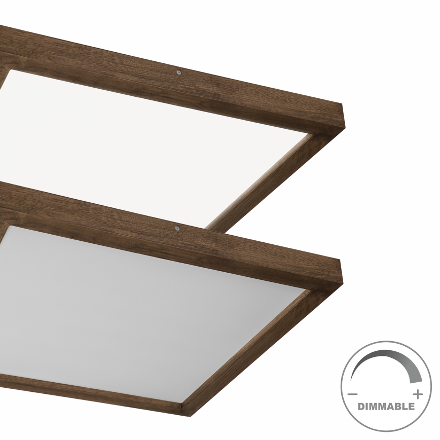 Brilagi - Lampada da soffitto dimmerabile per bagno WOODY FRAME LED/50W/230V rovere noce 60x60 cm 3000-6000K IP44 + telecomando