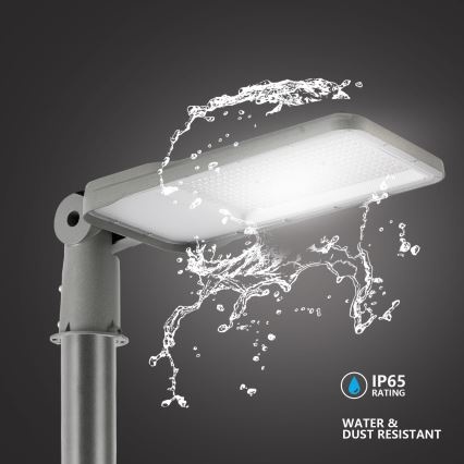 Brilagi - Lampione stradale LED da esterno con palo e snodo da 3 m URBANLIGHT LED/200W/230V grigio IP65