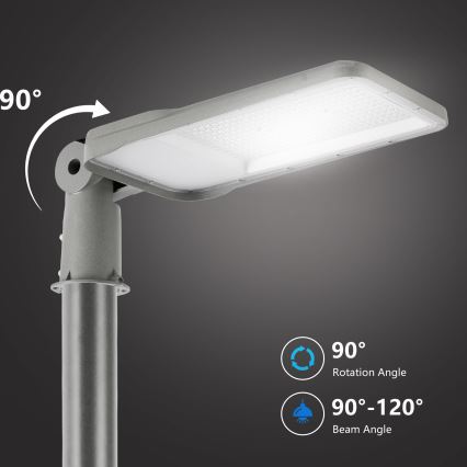 Brilagi - Lampione stradale LED da esterno con palo e snodo da 3 m URBANLIGHT LED/200W/230V grigio IP65