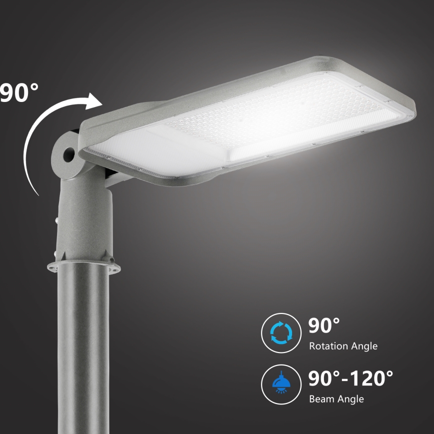 Brilagi - Lampione stradale LED da esterno con palo e snodo da 3 m URBANLIGHT LED/200W/230V grigio IP65