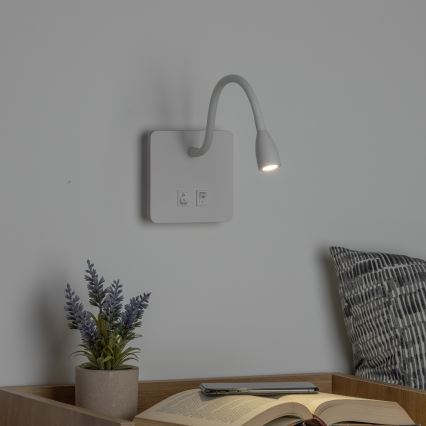 Brilagi - LED Lampada flessibile da muro MAYA Double LED/4W/230V + LED/3W bianco