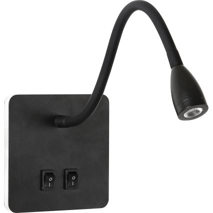 Brilagi - LED Lampada flessibile da muro MAYA Double LED/4W/230V + LED/3W nero