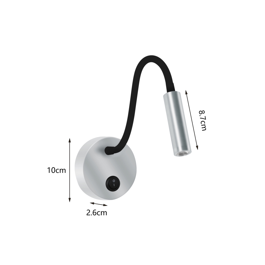 Brilagi - LED Lampada flessibile da muro MAYA LED/3W/230V 4000K argento