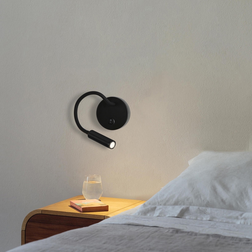 Brilagi - LED Lampada flessibile da muro MAYA LED/3W/230V 4000K nero