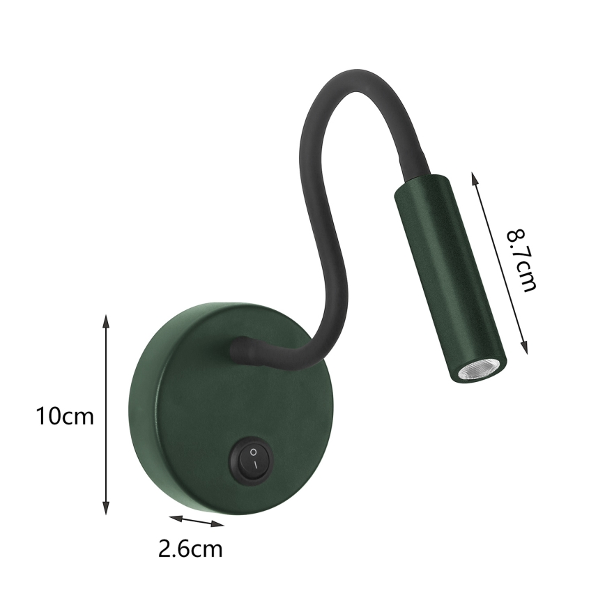 Brilagi - LED Lampada flessibile da muro MAYA LED/3W/230V 4000K verde