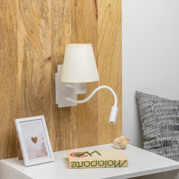 Brilagi - LED Lampada flessibile da muro NUBILA 1xE27/25W/230V + LED/3W bianco/color crema