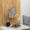 Brilagi - LED Lampada flessibile da muro NUBILA 1xE27/25W/230V + LED/3W bianco/grigio