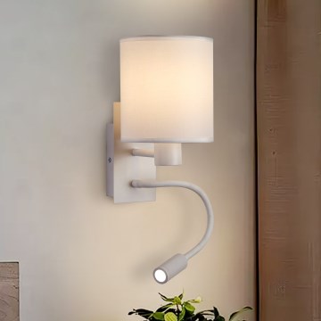 Brilagi - LED Lampada flessibile da muro NUBILA 1xE27/25W/230V + LED/3W bianco