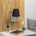 Brilagi - LED Lampada flessibile da muro NUBILA 1xE27/25W/230V + LED/3W bianco/nero