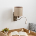 Brilagi - LED Lampada flessibile da muro NUBILA 1xE27/25W/230V + LED/3W cromo opaco/marrone