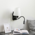 Brilagi - LED Lampada flessibile da muro NUBILA 1xE27/25W/230V + LED/3W nero/bianco