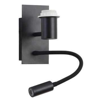 Brilagi - LED Lampada flessibile da muro NUBILA 1xE27/25W/230V + LED/3W nero