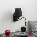 Brilagi - LED Lampada flessibile da muro NUBILA 1xE27/25W/230V + LED/3W nero