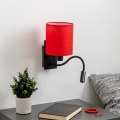 Brilagi - LED Lampada flessibile da muro NUBILA 1xE27/25W/230V + LED/3W nero/rosso