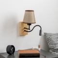 Brilagi - LED Lampada flessibile da muro NUBILA WOOD 1xE27/25W/230V + LED/3W quercia/marrone