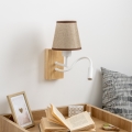 Brilagi - LED Lampada flessibile da muro NUBILA WOOD 1xE27/25W/230V + LED/3W quercia/marrone