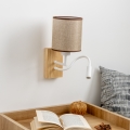 Brilagi - LED Lampada flessibile da muro NUBILA WOOD 1xE27/25W/230V + LED/3W quercia/marrone