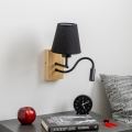 Brilagi - LED Lampada flessibile da muro NUBILA WOOD 1xE27/25W/230V + LED/3W quercia/nero