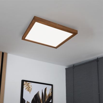 Brilagi - LED Lampada da soffitto per bagno WOODY FRAME LED/40W/230V 60x60 cm IP44 ciliegia