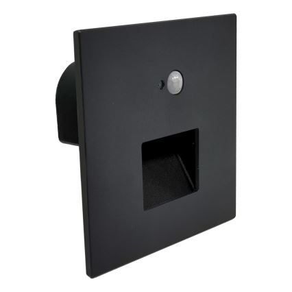 Brilagi - lampada LED per scale con sensore di movimento e crepuscolare JACK LED/3W/230V 3000/4000/6500K IP65 nero