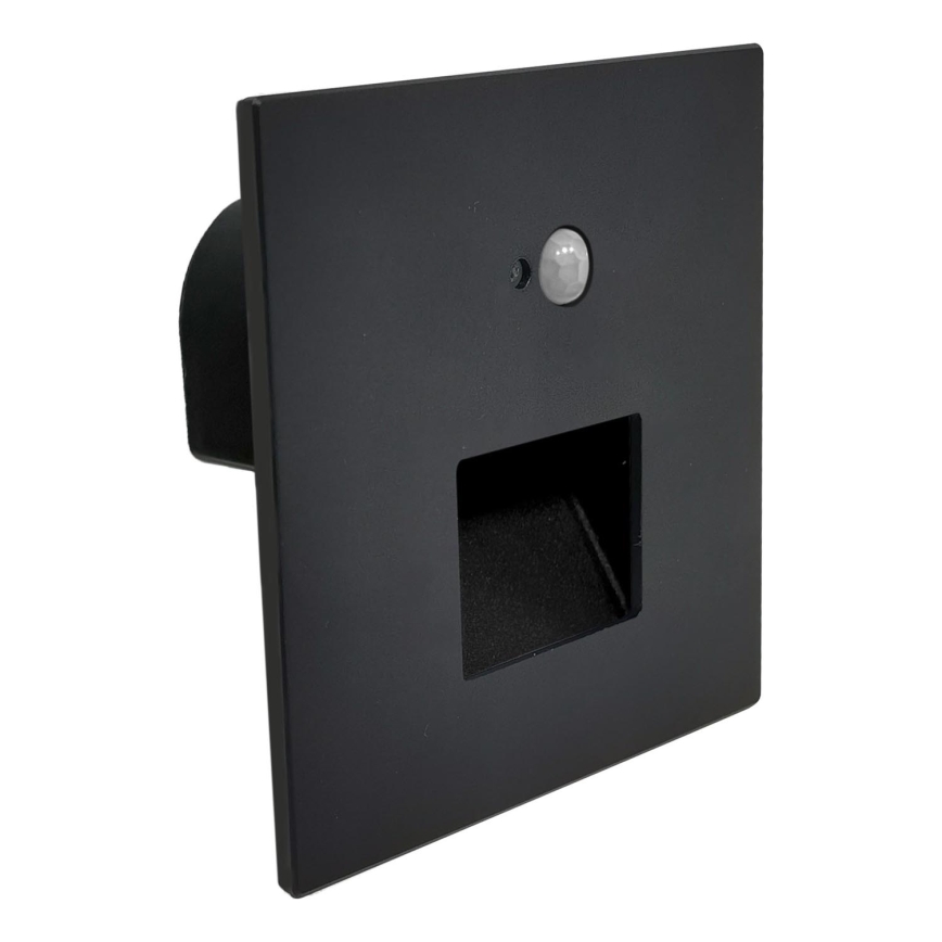 Brilagi - lampada LED per scale con sensore di movimento e crepuscolare JACK LED/3W/230V 3000/4000/6500K IP65 nero
