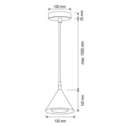 BRILAGI - LED Lampadario a cavo CONE SINGLE 1xGX53/15W/230V oro