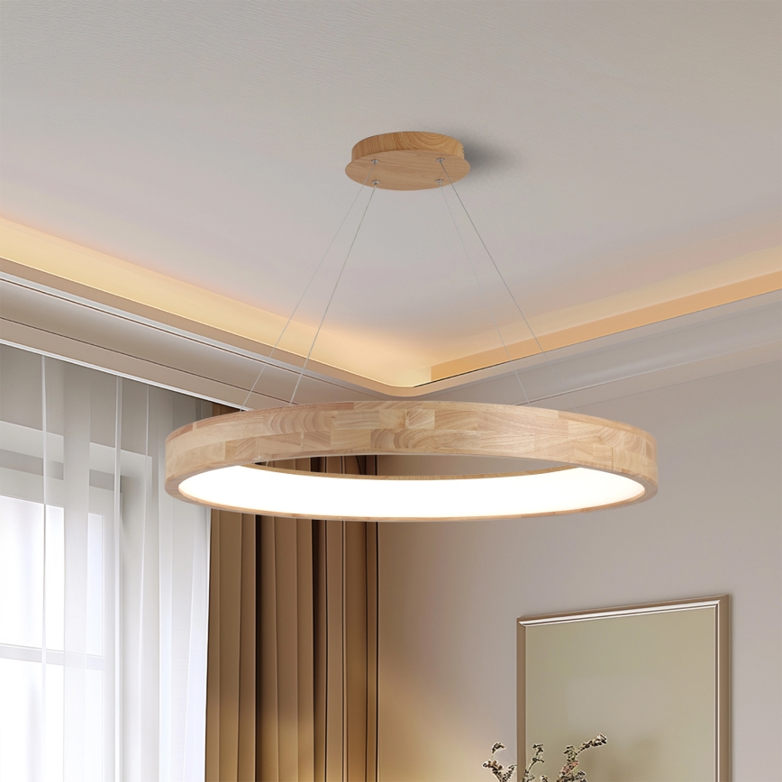 Brilagi - Lampadario LED a sospensione con cavo FALCON WOOD LED/60W/230V 3000/4000/6000K Ø 80 cm, finitura in legno