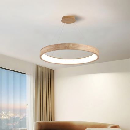 Brilagi - Lampadario LED a sospensione con cavo FALCON WOOD LED/60W/230V 3000/4000/6000K Ø 80 cm, finitura in legno