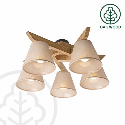 Brilagi - LED  Lampadario a plafone ANTHONY 5xE14/40W/230V quercia/beige