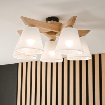Brilagi - LED  Lampadario a plafone ANTHONY 5xE14/40W/230V quercia/bianco