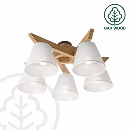 Brilagi - LED  Lampadario a plafone ANTHONY 5xE14/40W/230V quercia/bianco