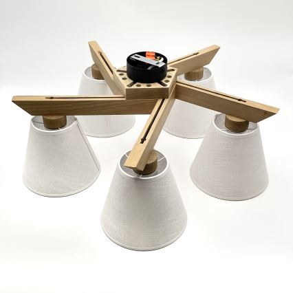 Brilagi - LED  Lampadario a plafone ANTHONY 5xE14/40W/230V quercia/bianco