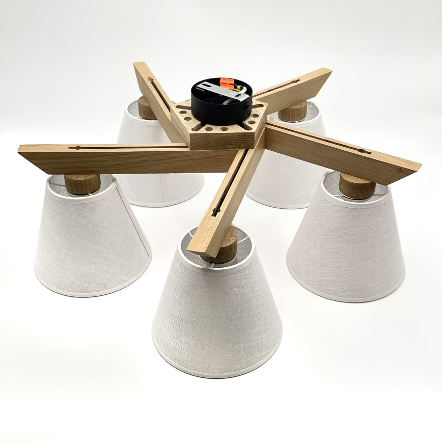 Brilagi - LED  Lampadario a plafone ANTHONY 5xE14/40W/230V quercia/bianco