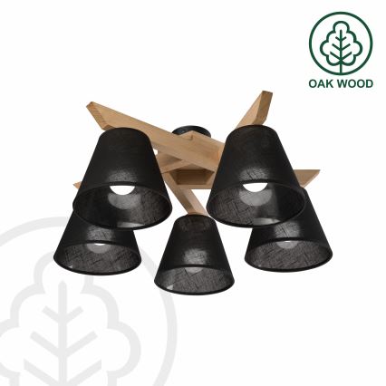 Brilagi - LED  Lampadario a plafone ANTHONY 5xE14/40W/230V quercia/nero