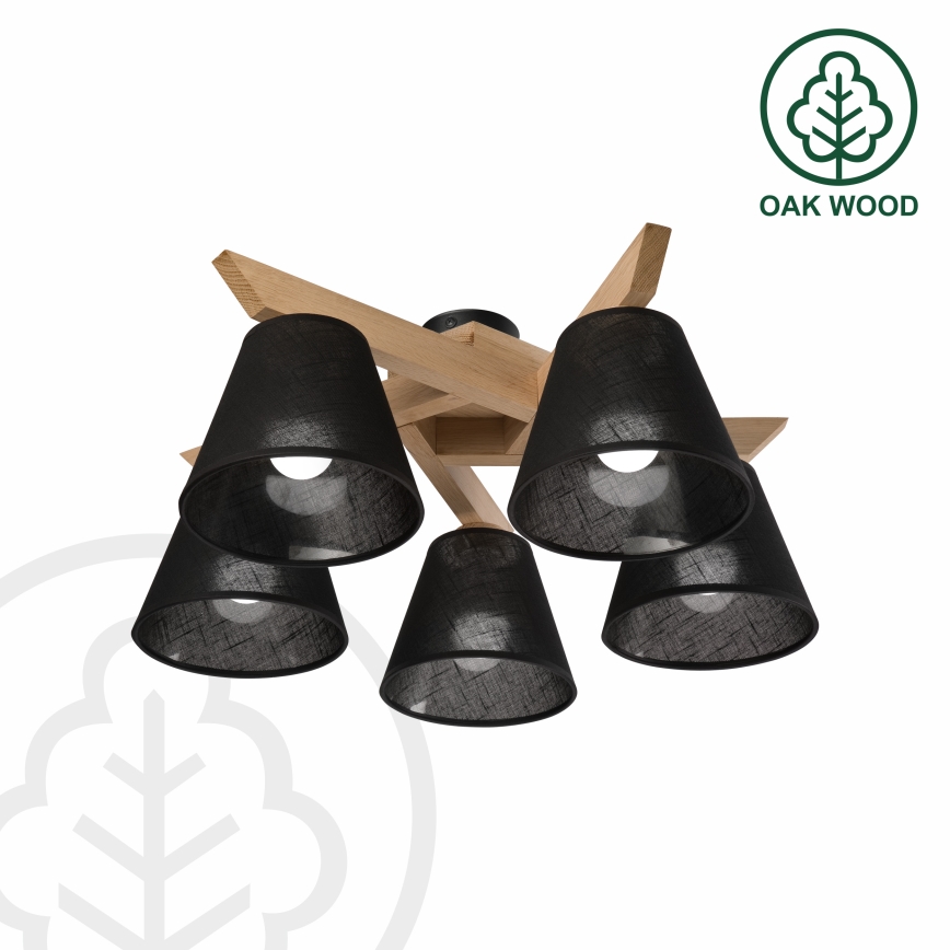 Brilagi - LED  Lampadario a plafone ANTHONY 5xE14/40W/230V quercia/nero