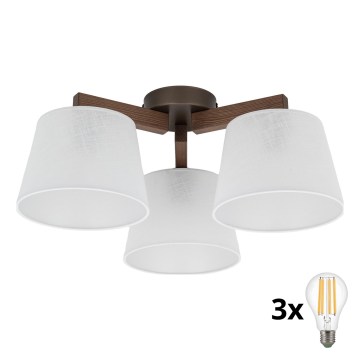BRILAGI - LED Lampadario a plafone LATTE 3xE27/15W/230V pino/bianco