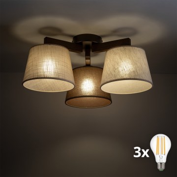BRILAGI - LED Lampadario a plafone LATTE 3xE27/15W/230V pino/misto