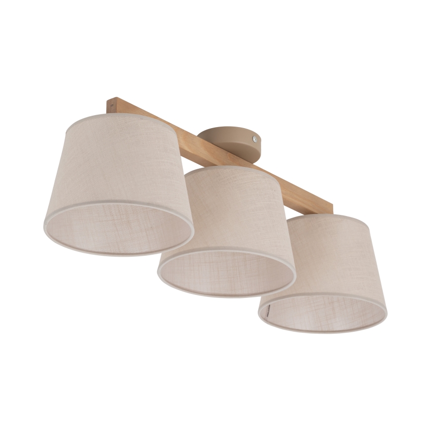 BRILAGI - LED lampadario a plafone LATTE SABIA 3xE27/15W/230V pino/beige