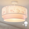 Brilagi-LED Lampadario a plafone per bambini BOBO 1xE27/60W/230V Ø 40 cm crema/rosa/blu reale