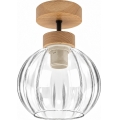 BRILAGI - LED Lampadario a plafone RETRO GLASS 1xE27/60W/230V Ø 18 cm rovere/trasparente