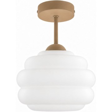 BRILAGI - LED Lampadario a soffitto a montaggio superficiale RETRO GLASS 1xE27/60W/230V Ø 20 cm beige/bianco